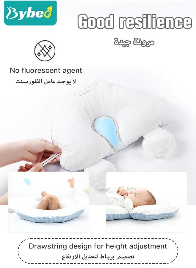 Bybeo - Baby Nursery Sleeping Pillow For Newborn, Baby Shaping Pillow With 2 Anti-Startle Sides, Soft Cotton Anti Rollover Pillow for Boys and Girls, Kids Infants Superhigh Quality - Image 1