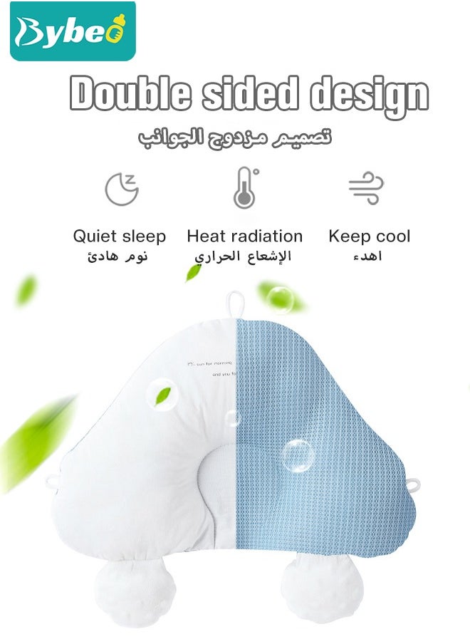 Bybeo - Baby Nursery Sleeping Pillow For Newborn, Baby Shaping Pillow With 2 Anti-Startle Sides, Soft Cotton Anti Rollover Pillow for Boys and Girls, Kids Infants Superhigh Quality - Image 1