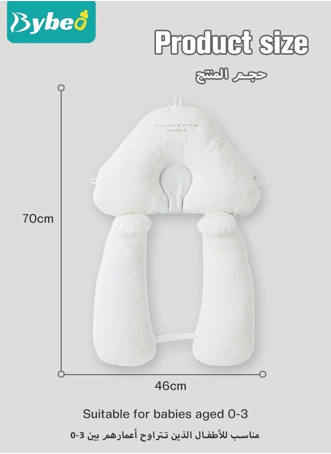 Bybeo - Baby Nursery Sleeping Pillow For Newborn, Baby Shaping Pillow With 2 Anti-Startle Sides, Soft Cotton Anti Rollover Pillow for Boys and Girls, Kids Infants Superhigh Quality - Image 1