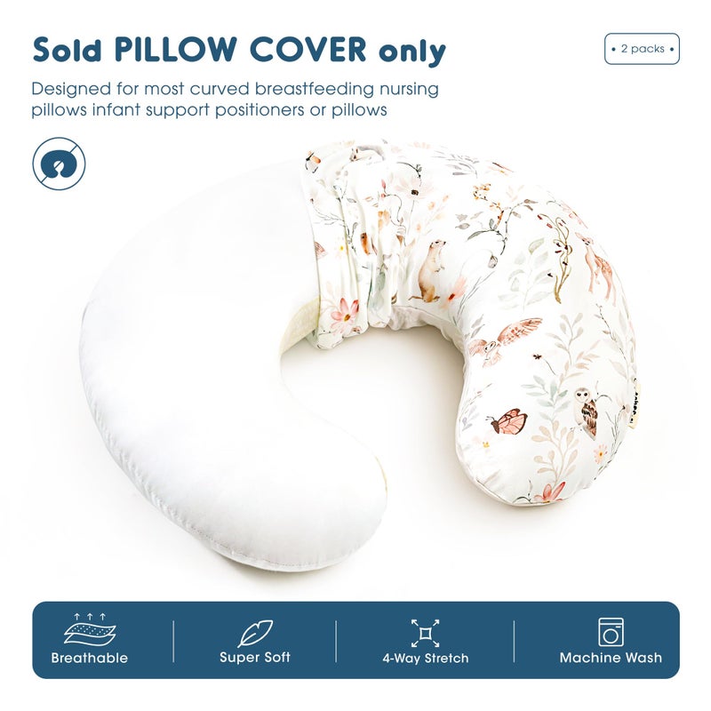 GRSSDER Nursing Pillow Cover, Stretchy Soft Minky Fabric Covers, Fit Most Nursing Support Pillows for Breastfeeding, Comfortable Safe Pillow Cover, Beautiful Stylish Pattern - Image 2