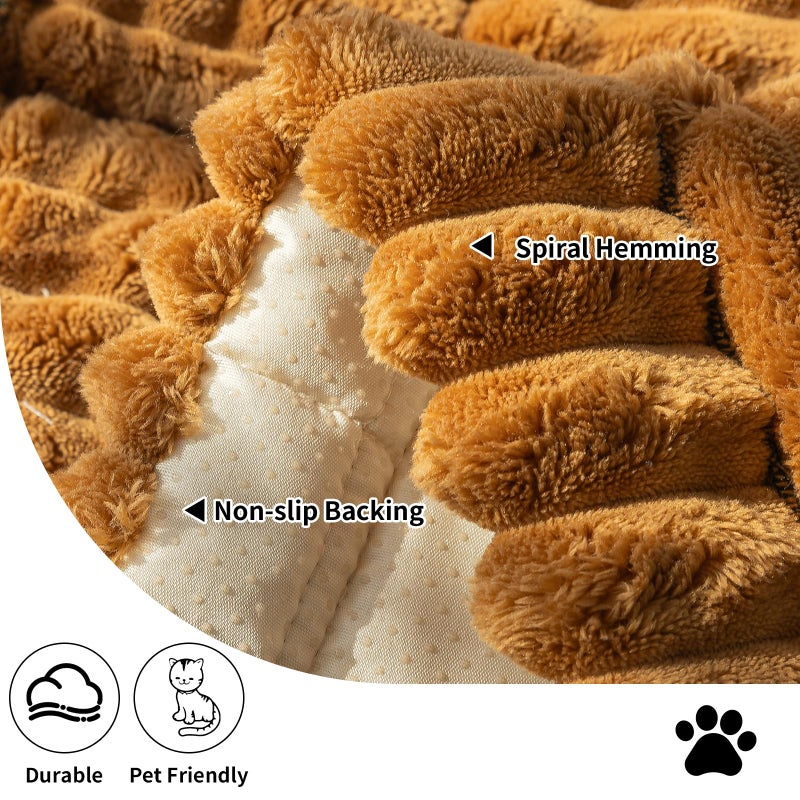 MDSASFD Sofa Couch Cover, Sofa Covers for Dogs Washable, Non-Slip Striped Sofa Slipcovers for Sectional Sofa, Sofa Cover Furniture Protector for L Shaped(Light Brown, 27.6"x 82.7") - Image 3