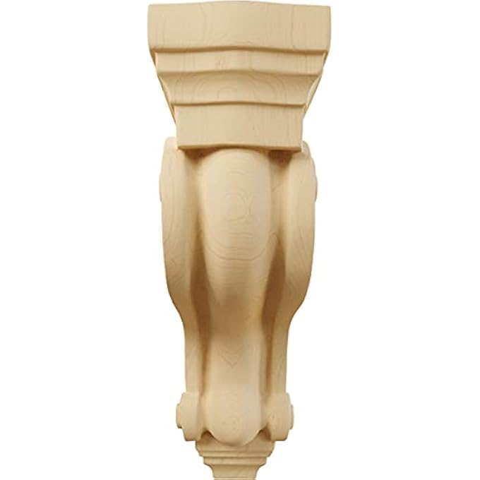 COR03X06X10TSAL BOSTON TRADITIONAL SCROLL WOOD CORBEL, 3 3/8"W X 6 1/2"D X 10 1/2"H, ALDER - Image 2