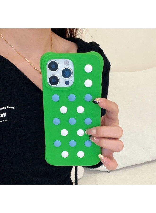 NIBEMINENT Liquid Silicone Hole Protective TPU Case Cover For iPhone 16 Pro, Grass Green