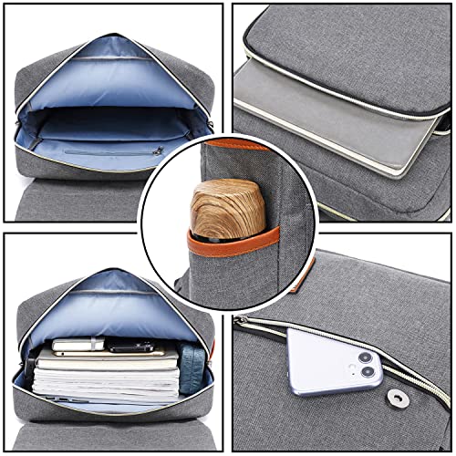 UGRACE Slim Business Laptop Backpack Casual Daypacks College Shoulder Bag for Men Women, Tear Resistant Unique Travelling Backpack Fits up to 15.6 Inch Laptop in Grey - Image 3