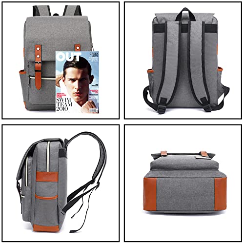 UGRACE Slim Business Laptop Backpack Casual Daypacks College Shoulder Bag for Men Women, Tear Resistant Unique Travelling Backpack Fits up to 15.6 Inch Laptop in Grey - Image 5