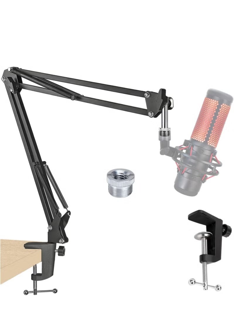 WALALLA For Hyperx Quadcast Boom Arm, Boom Scissor Arm For Hyperx Quadcast S, Professional Adjustable Mic desk mount Stand, Compatible With RGB USB Condenser Microphone(without  Microphone) - Image 1