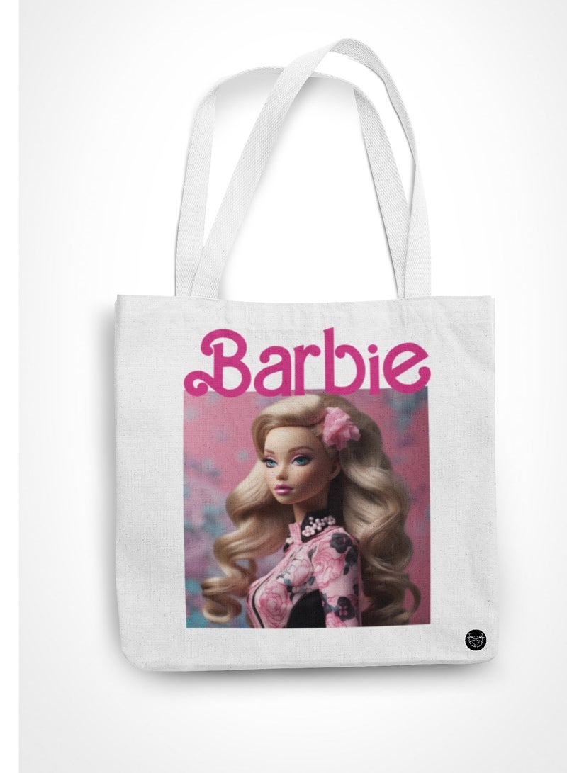 Barbie-designed canvas bag - white