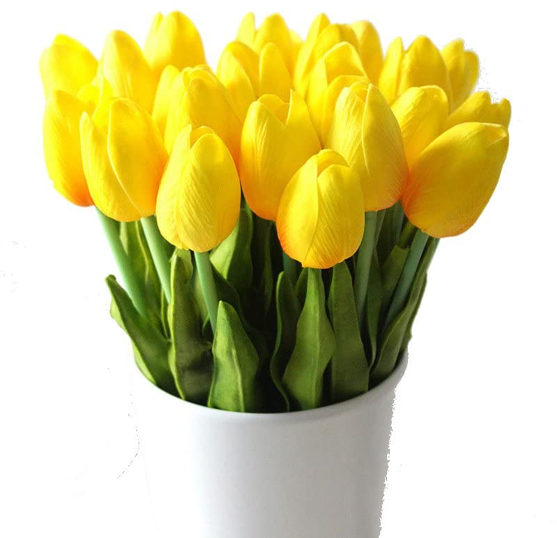 PlantaZee PlantaZee Artificial Tulip Flowers Bunches for Vase Home Decoration Items for Living Room Corner Table Top Bedroom Wedding Party Decorative Gift Set Yellow  - Image 3