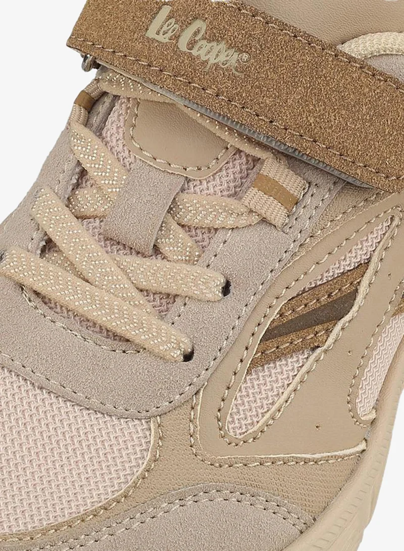 Lee Cooper BEIGE Boys Hook & Loop Ankle School Sneakers for Men | Best Price UAE