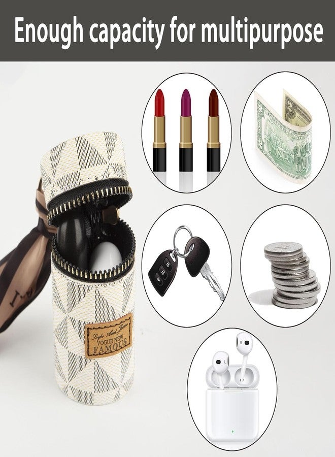 Hidak Lipstick Organizer Leather Lip Gloss Keychain Bag | Charm Portable Mini Chap Stick Case Earphone Coin Purse Fingernail Polish for Women,Girls Multicolor (1) - Image 5