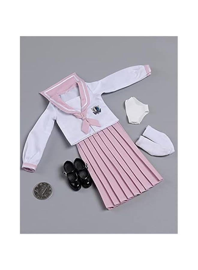 1/6 Scale Figure Doll Clothes, School Girl Suit, Shirt+Long Skirt+Stockings+Shoes Outfit Costume for 12 inch Female Action Figure Phicen/TBLeague CM217(H) 