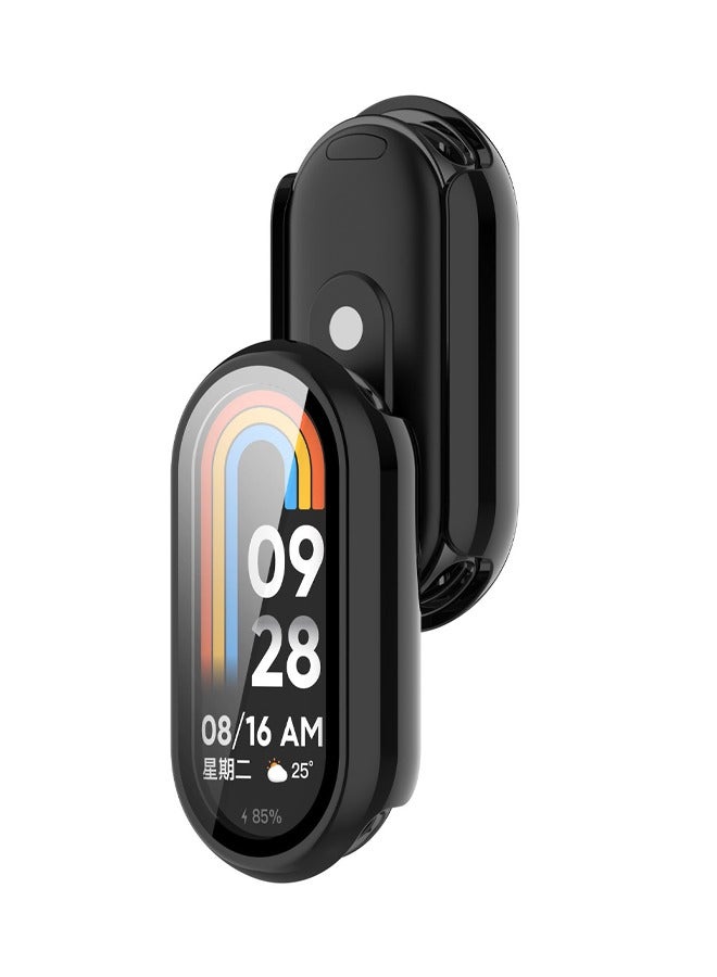 Case Compatible with Xiaomi band 9 Watch Glass Protective Film Hard Plastic Frame Xiaomi band 9 Watch Case Black - Image 2
