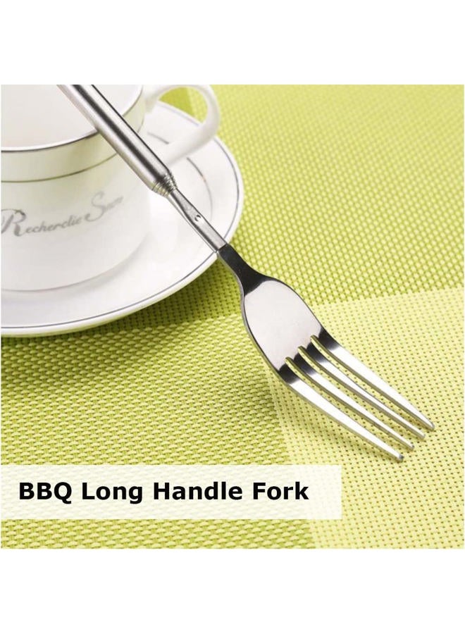 Cuifati Adjustable Telescopic Fork Extendable Fork Long Fork Toasting Fork Extending Fork Extra Long Fork Extended Fork Stainless Steel, For Eating, Barbecue, Dinner, Dessert, Sausage, Vegetable - Image 4