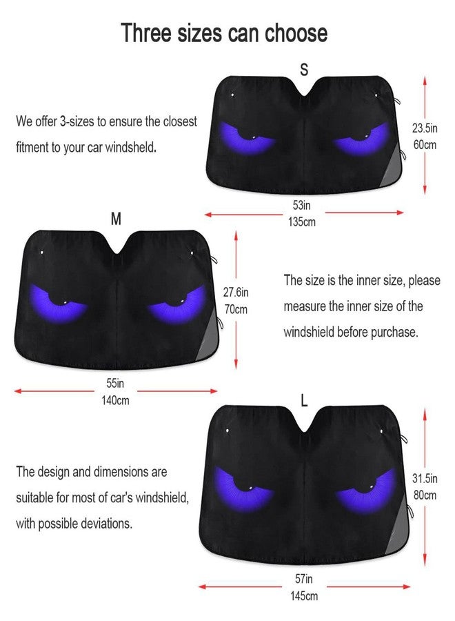 KEEPREAL Blue Evil Eyes Windshield Sun Shade - Foldable Car Front Window Sunshades for Most Sedans SUV Truck, Blocks UV Rays and Keeps Your Vehicle Cool - Image 4