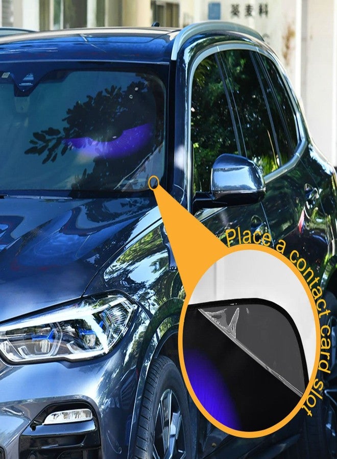 KEEPREAL Blue Evil Eyes Windshield Sun Shade - Foldable Car Front Window Sunshades for Most Sedans SUV Truck, Blocks UV Rays and Keeps Your Vehicle Cool - Image 3