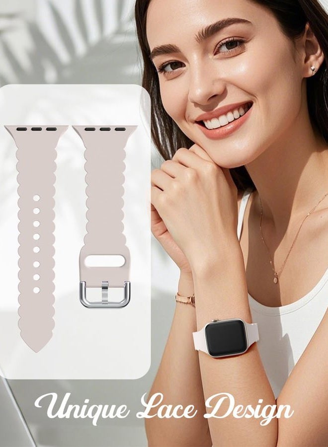 Sunnywoo حزام رياضي من السيليكون متوافق مع أساور ساعة آبل 38mm 40mm 41mm 42mm 44mm 45mm 46mm 49mm للنساء والرجال، سوار معصم ناعم مقاوم للماء بديل لحزام رياضي لأساور iWatch سلسلة 10 9 8 7 - Image 2