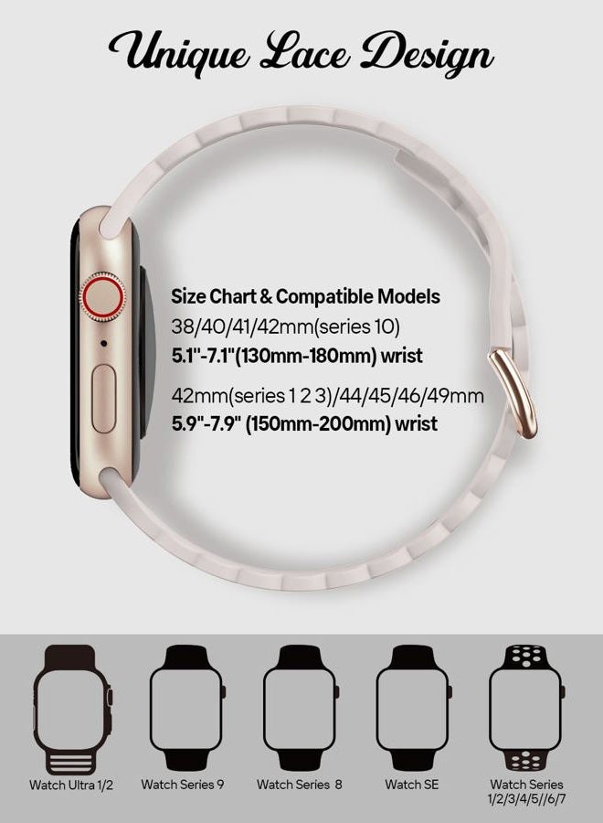 Sunnywoo حزام رياضي من السيليكون متوافق مع أساور ساعة آبل 38mm 40mm 41mm 42mm 44mm 45mm 46mm 49mm للنساء والرجال، سوار معصم ناعم مقاوم للماء بديل لحزام رياضي لأساور iWatch سلسلة 10 9 8 7 - Image 3