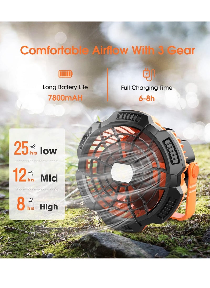 WENTCCION Portable Camping Fans,Camping Lantern with Remote Control,180° Head Rotation USB Rechargeable Ceiling Fan,Portable Tent Fan for Outdoor Picnic,BBQ,Car  - Image 4