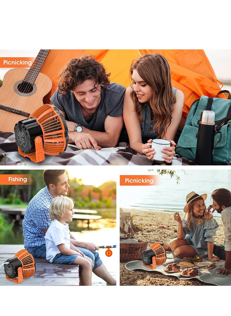 WENTCCION Portable Camping Fans,Camping Lantern with Remote Control,180° Head Rotation USB Rechargeable Ceiling Fan,Portable Tent Fan for Outdoor Picnic,BBQ,Car  - Image 5