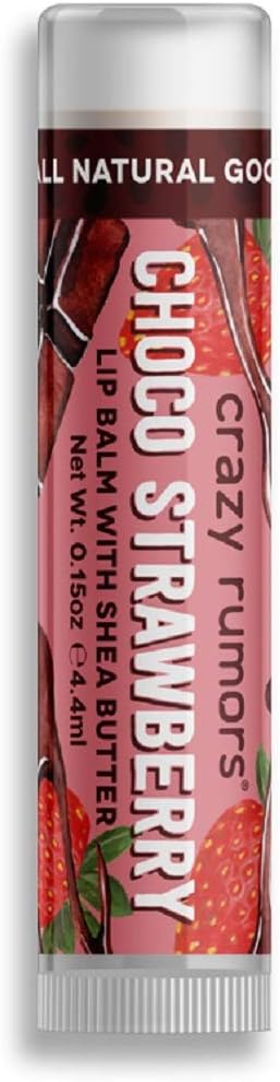 Crazy Rumors Choco Strawberry Shea Butter Soothing Lip Balm Stick for Dry Lips 100 Natural and Vegan 4g