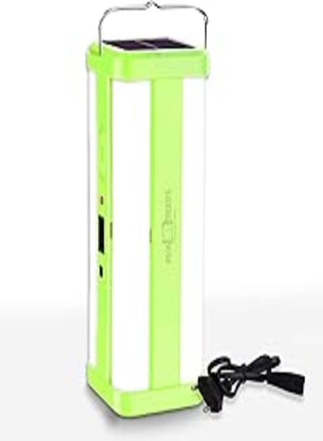 Pick Ur Needs Solar Rechargeable Home Emergency Led Lantern Light 360 Degree Floor Lamp Solar Light 4 SIde Tube Light (Green)
