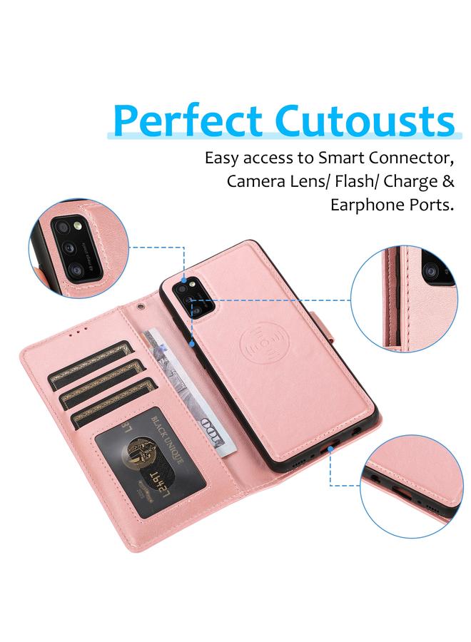 S-TOP Case For Samsung Galaxy A41 Calf Texture 2 in 1 Detachable Magnetic Back Cover Horizontal Flip Leather Case with Holder & Card Slots & Wallet & Photo Frame - Image 4