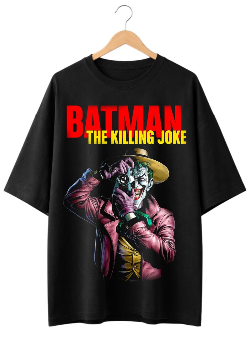 The Killing Joke - Classic Joker Camera Graphic Lose Fit T-Shirt (Black) - Image 2