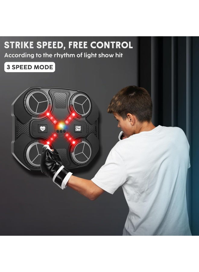 Bukela Music Boxing Machine Sport Toys for Kids and Adults,Wall Mounted Bluetooth Smart Punching Target,Training Pad Toy with Boxing Glove,Ideas Toys for Boys Girls Kids 3 4 5 6 7 8 9 10 11 12+ Years Old - Image 5