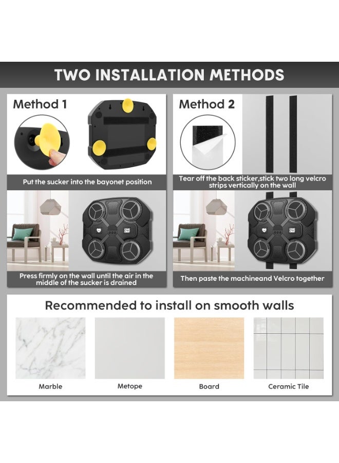 Bukela Music Boxing Machine Sport Toys for Kids and Adults,Wall Mounted Bluetooth Smart Punching Target,Training Pad Toy with Boxing Glove,Ideas Toys for Boys Girls Kids 3 4 5 6 7 8 9 10 11 12+ Years Old - Image 4
