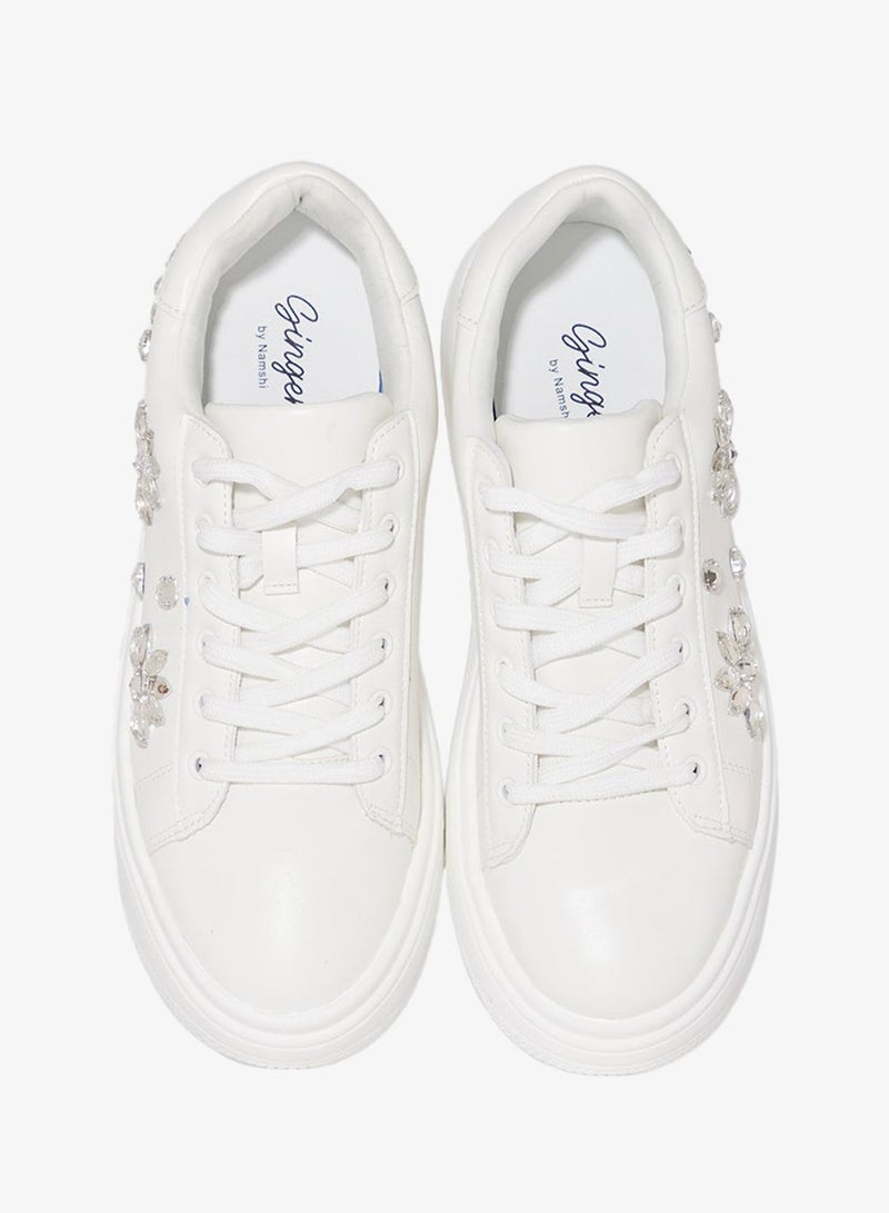 Ginger Floral Rhinestone Chunky Sneakers - Image 4