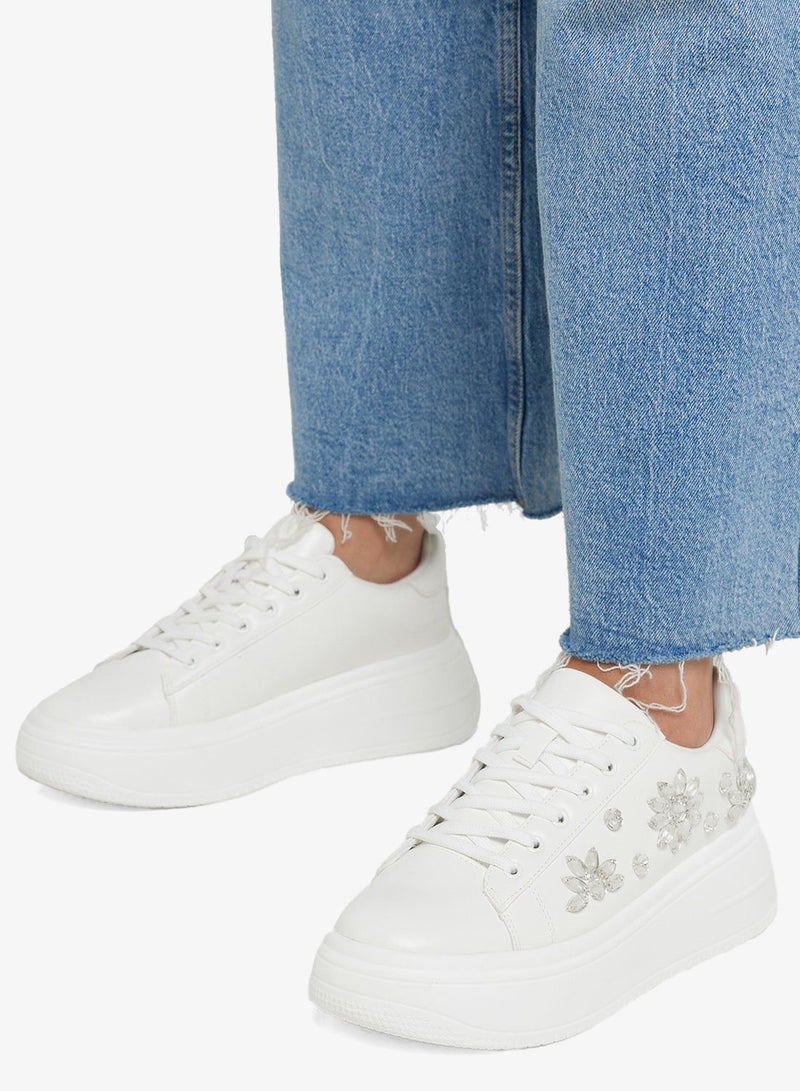 Ginger Floral Rhinestone Chunky Sneakers - Image 5