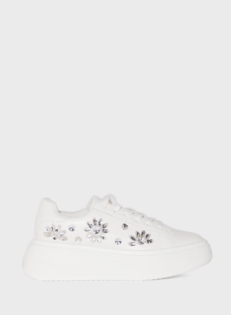 Ginger Floral Rhinestone Chunky Sneakers  - Image 1