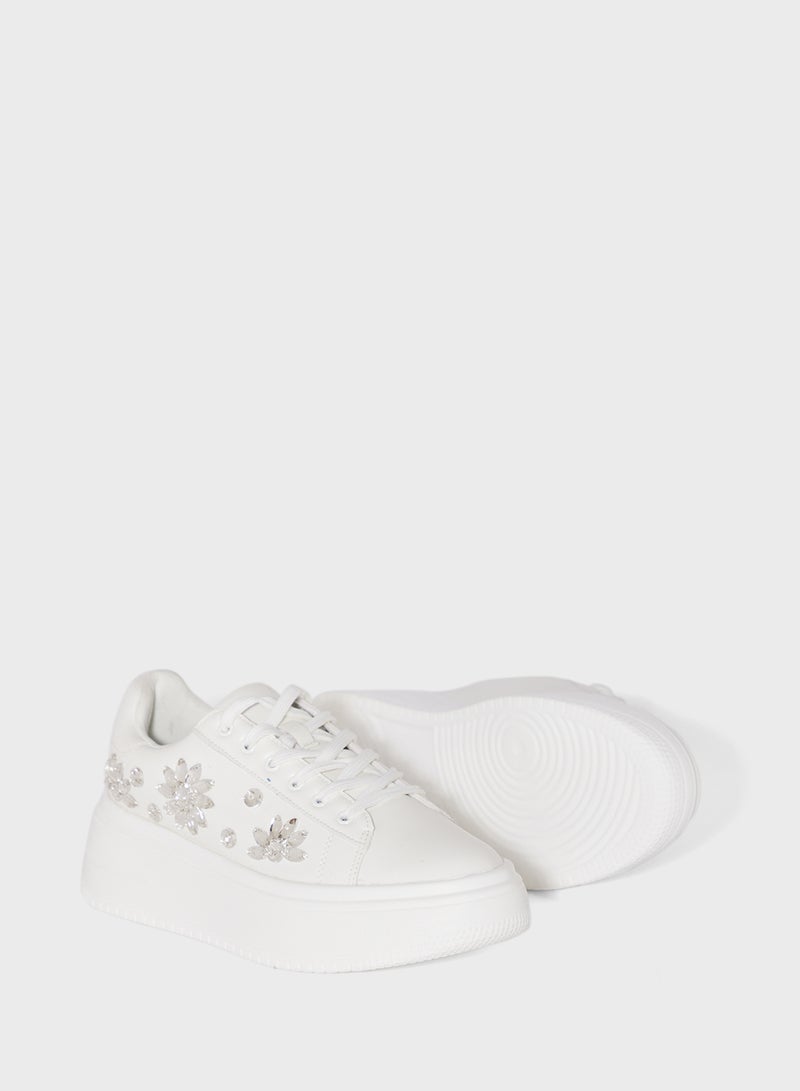 Ginger Floral Rhinestone Chunky Sneakers  - Image 3