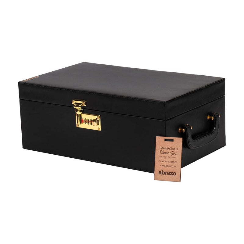 abrazo Abrazo Wine Accessories Set Leatherette Gift Box with 2 Wine Glass 3 Wine Accessories Black  - Image 4