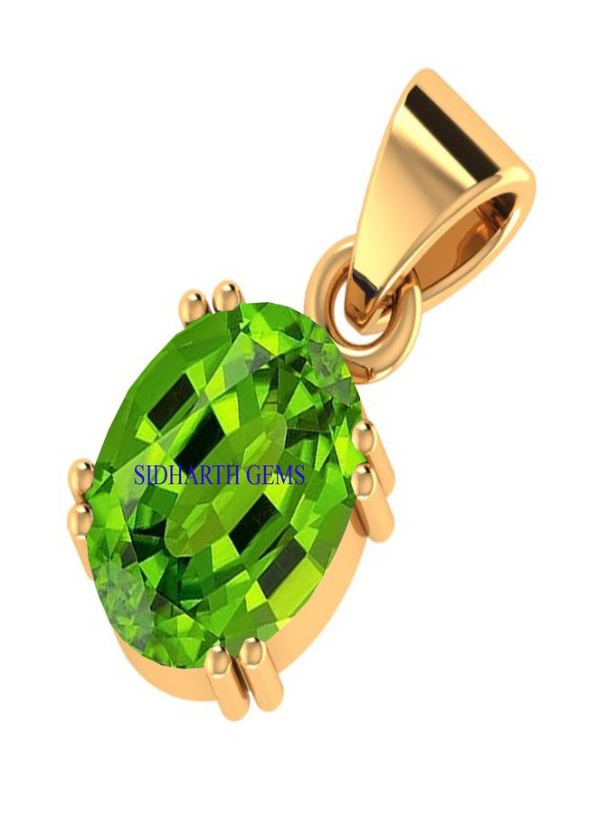 Sidharth Gems Certified 8.25 Ratti Deluxe Quality Natural Peridot Stone Gold Plated Pendant/Locket 100% Gemstone by Lab Certified(Top AAA+) Quality - Image 2