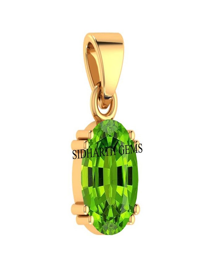 Sidharth Gems Certified 8.25 Ratti Deluxe Quality Natural Peridot Stone Gold Plated Pendant/Locket 100% Gemstone by Lab Certified(Top AAA+) Quality - Image 3
