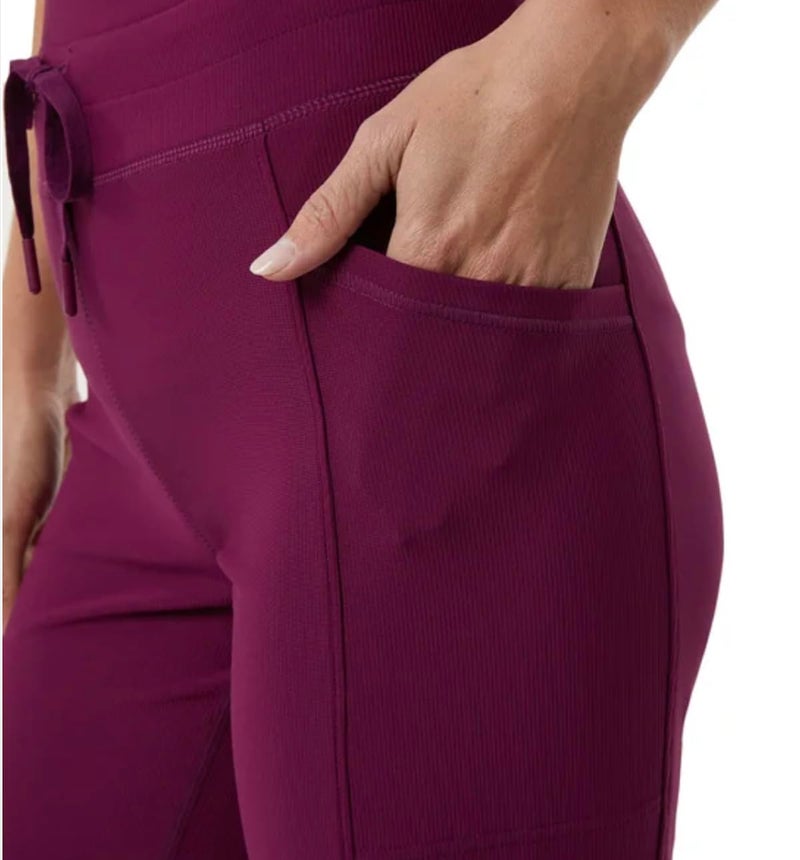 32 Degrees Cool Women's High Rise Ribbed Active Yoga Semi-Flare Pant (US, Alpha, Medium, Regular, Regular, Purple) - Image 3