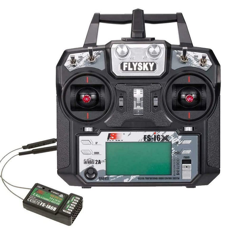 Flysky فلاي سكي FS-i6X 10CH 2.4GHz جهاز تحكم عن بعد مع مستقبل iA6B كابل ترقية لسباق قوارب RC والطائرات بدون طيار - Image 1