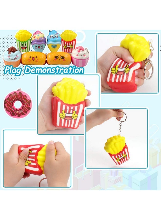 POKONBOY Squishies Donut Squishy Toys, 14 Pack Food Squishies Kawaii Cute Donuts & Ice Cream & Pizza Slow Rising Creamy Scent Stress Relif Squishies Pack Party Favors Decorative With Key Chain  - Image 2