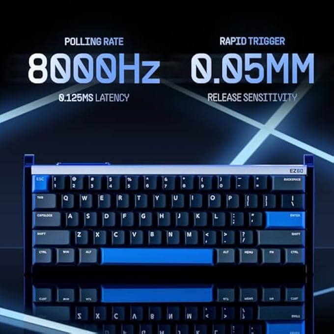 IQUNIX EZ60 GAMING KEYBOARD, 60% RGB MECHANICAL KEYBOARD, 61 KEYS WITH JADE MAGNETIC SWITCHES, QUICK TRIGGER, ADJUSTABLE DRIVE, DOUBLE SHOT PBT KEYS, FOR WIN/MAC LAPTOP - Image 2