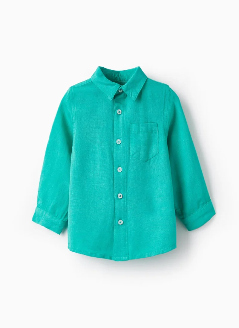 Zippy Long Sleeve Linen Shirt for Baby Boys 'Special Days', Green