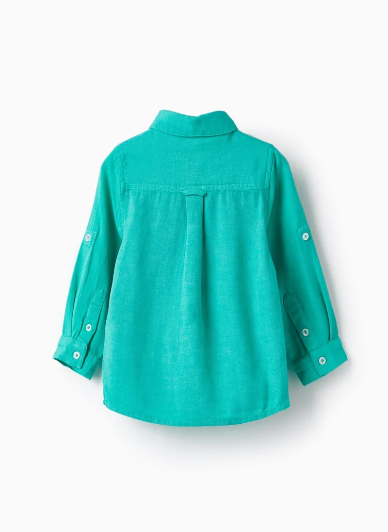 Zippy Long Sleeve Linen Shirt for Baby Boys 'Special Days', Green