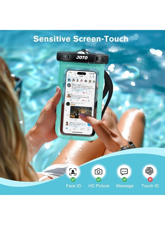 JOTO Universal Waterproof Phone Pouch Cellphone Dry Bag Case Compatible with iPhone 14 13 12 11 Pro Max Mini Xs XR X 8 7 6S Plus SE, Galaxy S21 S20 S10 Plus Note 10+ 9, Pixel 4 XL up to 7" -Green - Image 4