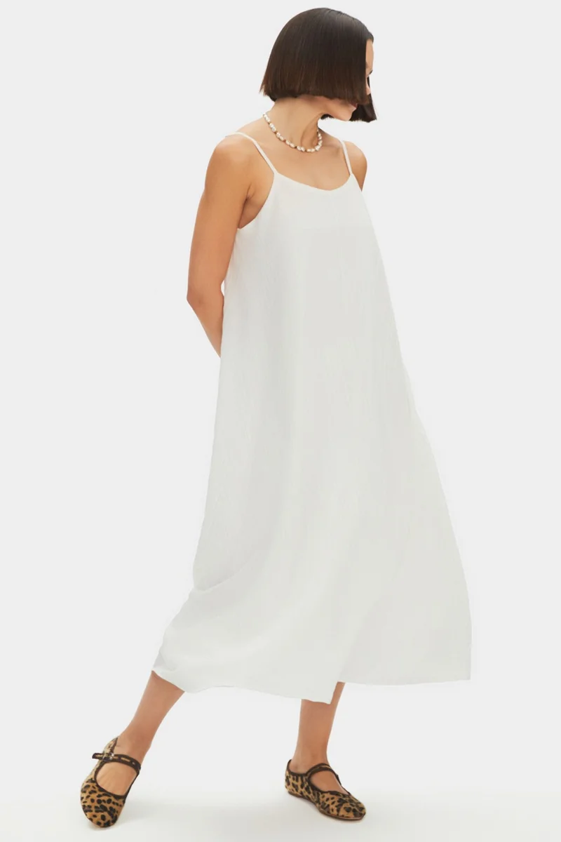 جون Women's Thin Strappy Cotton Midi Dress