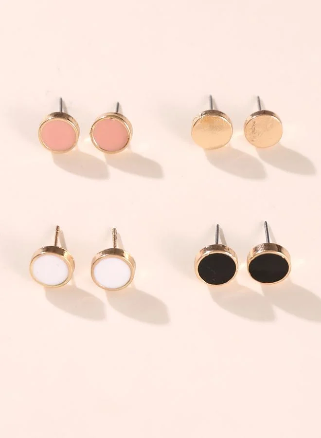 Take Two Set of 4 - Round Stud Earrings