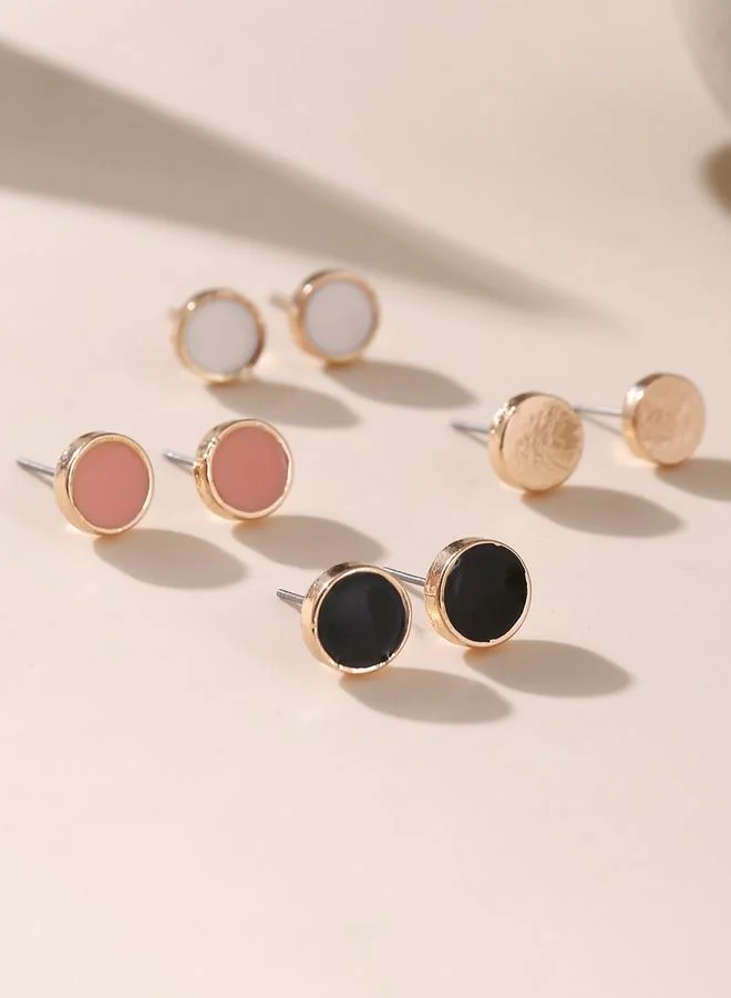 Take Two Set of 4 - Round Stud Earrings