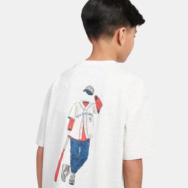 New Balance Grey Kids' Graphic T-Shirt  | Best Price UAE