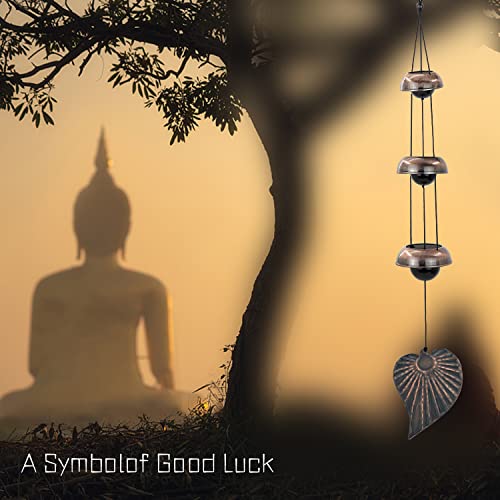 ASTARIN Three Cooper Leaf Temple Wind Chime,Wind Chimes with 3 Bells, Feng Shui Wind Chimes for Home Yard Outdoor Decoration, A Great Memorial Wind Chime for Someone Who Loves Peace - Image 4