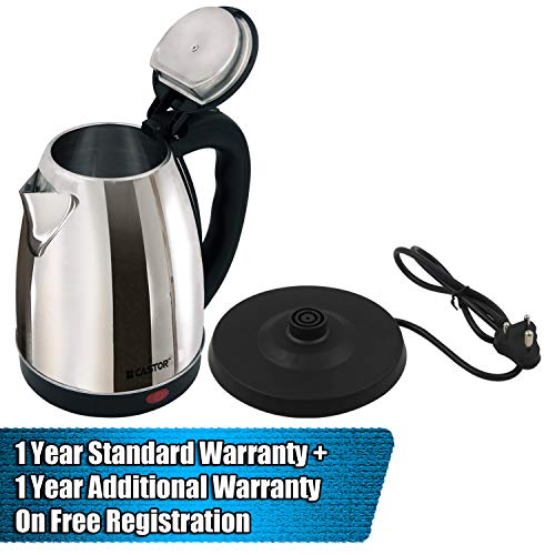 iBELL Castor Electric Kettle 1.8 Litre, 1500W Stainless Steel Body, Auto Shut-Off & Rapid Boil, Durable & Easy to Clean Kettle for Hot Water, Tea, Coffee & More (Silver) - Image 3