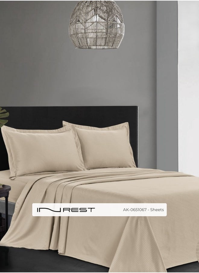 Inrest Home INREST Microfiber 200*200 + 30 cm multi-color striped fitted sheet  - Image 1